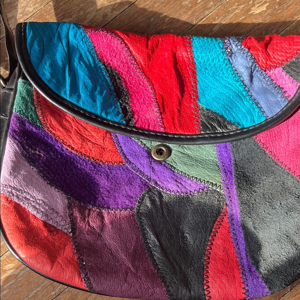 Colorful Patchwork Shoulder Bag - Picture 2 of 7